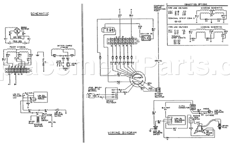 Page D Diagram and Parts List for 9551-0  Briggs and Stratton Generator